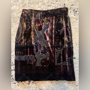 Etro Multicolor Velvet Pencil Skirt